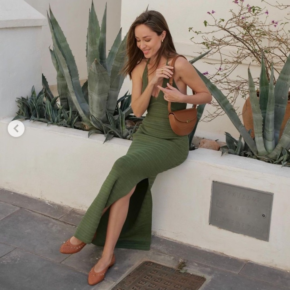 Revolve Finders Keepers Iggy Knit Long Maxi Dress Fern Green Size xl / 10 - Picture 5 of 11